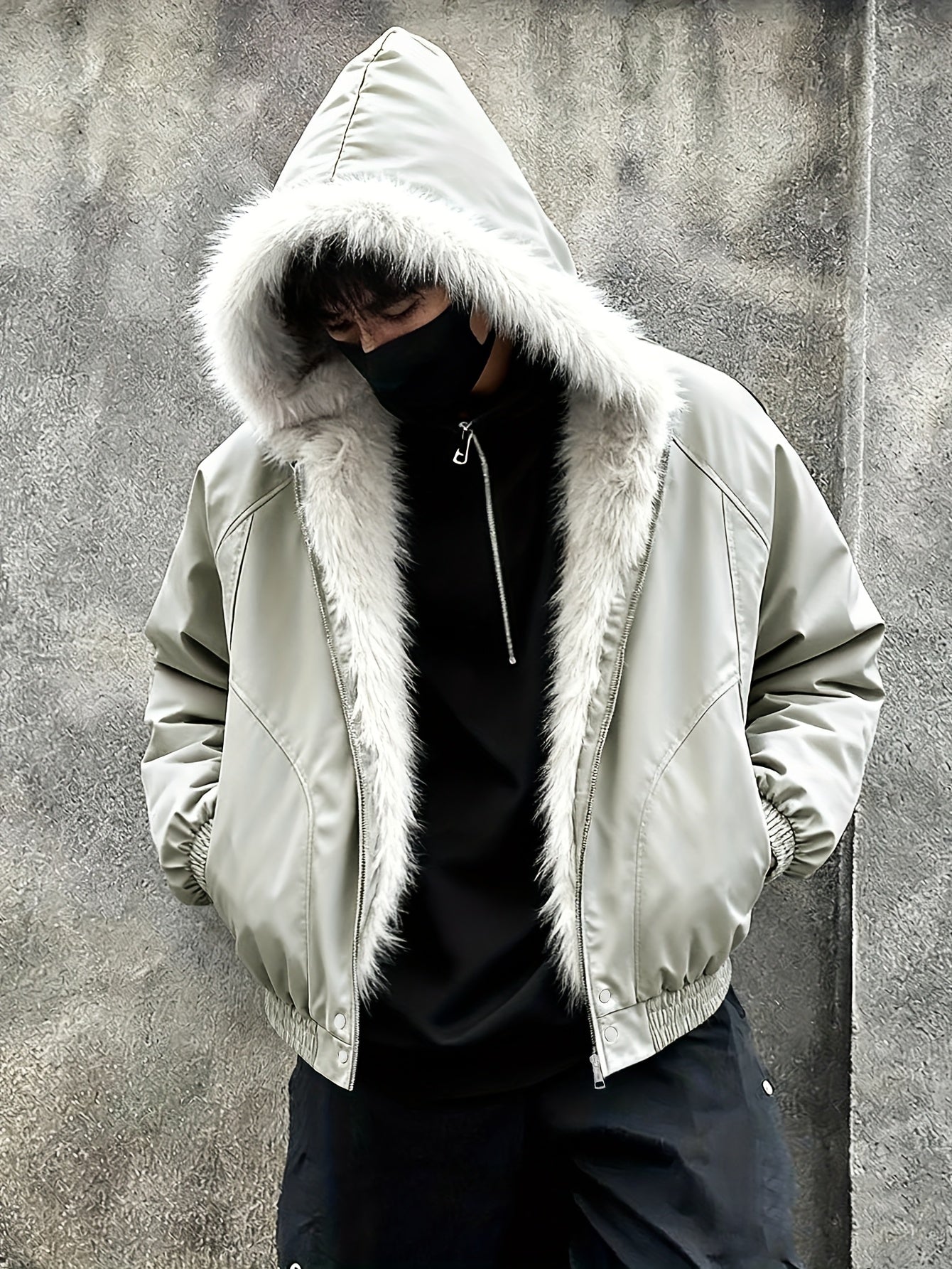 Hooded Warm Jacket with Fur Collar