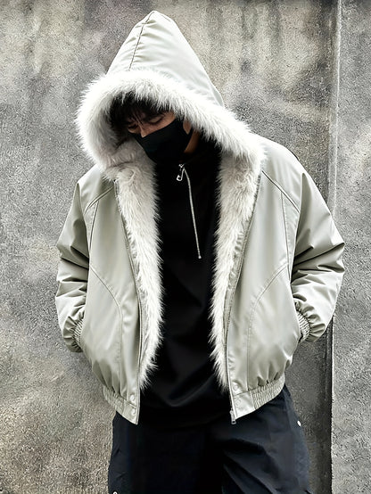 Hooded Warm Jacket with Fur Collar