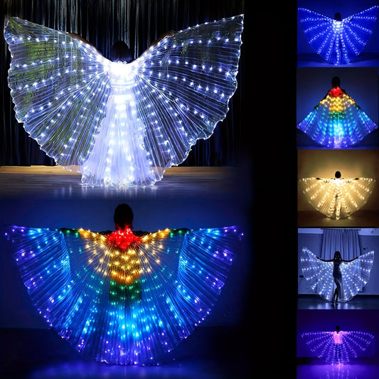 Light-Up Colorful Glowing Wings Cape