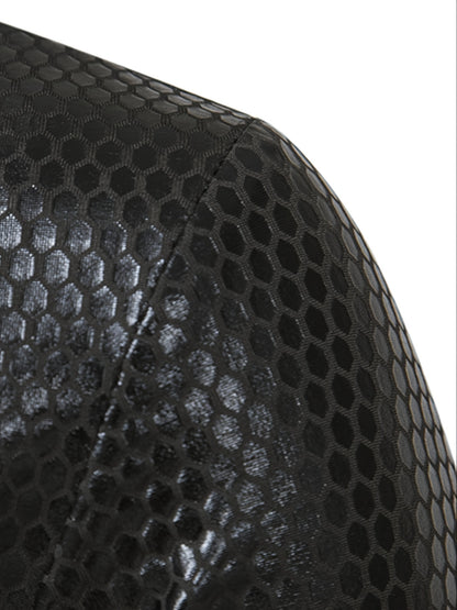 Men's 70s Disco Outfit - Diamond Foil Print Button-Up Shirt