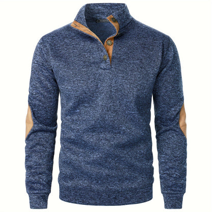 Men's Stand-Collar Casual Sweatshirt - Autumn Winter Long Sleeve