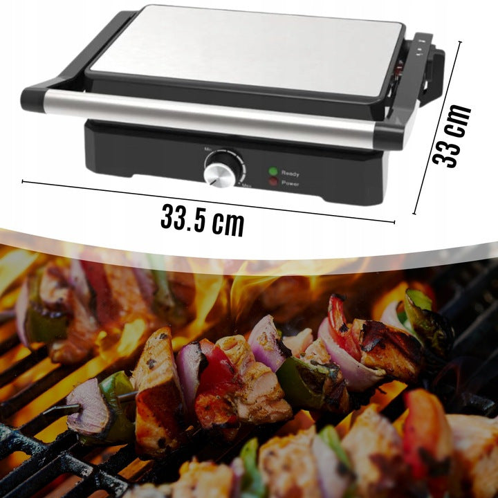 MEMFLOW Electric Panini Grill Toaster 1000W - Foldable Non-Stick