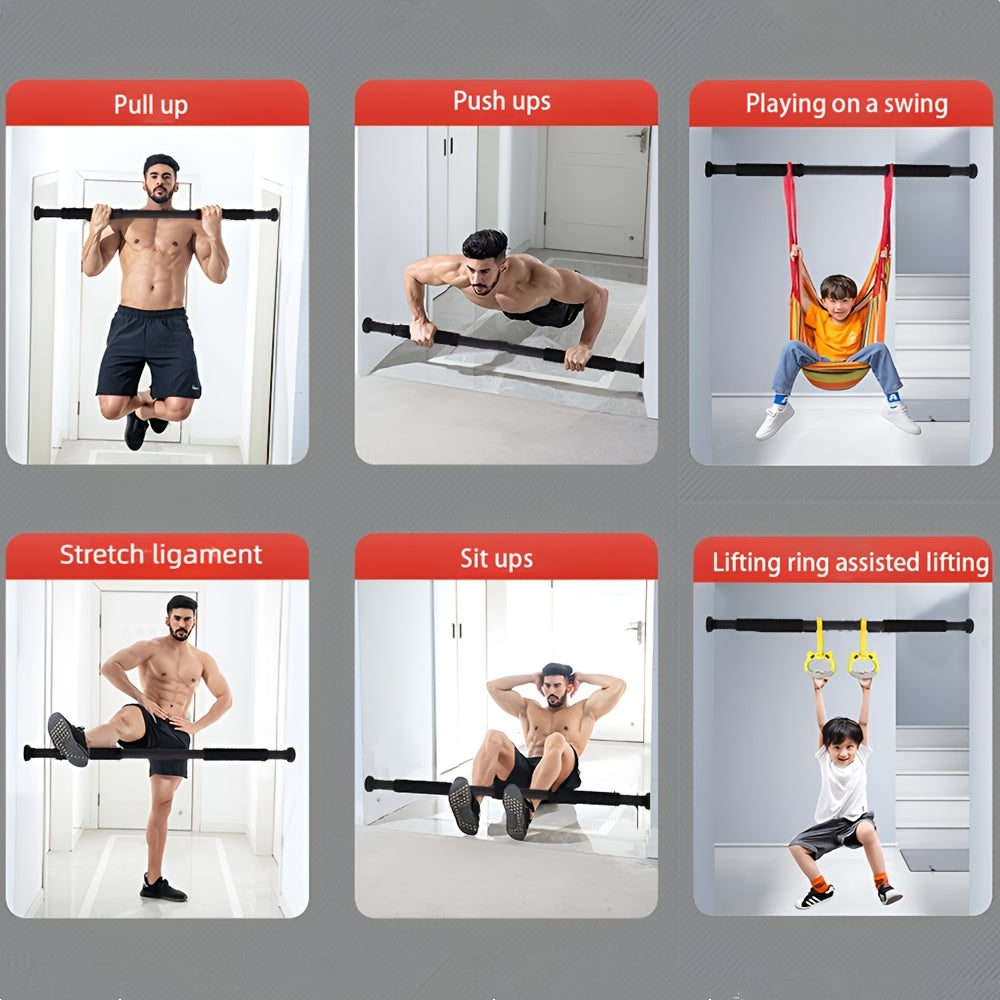 Adjustable Door Pull-Up Bar 61.98-100.08cm - No-Drill Carbon Steel