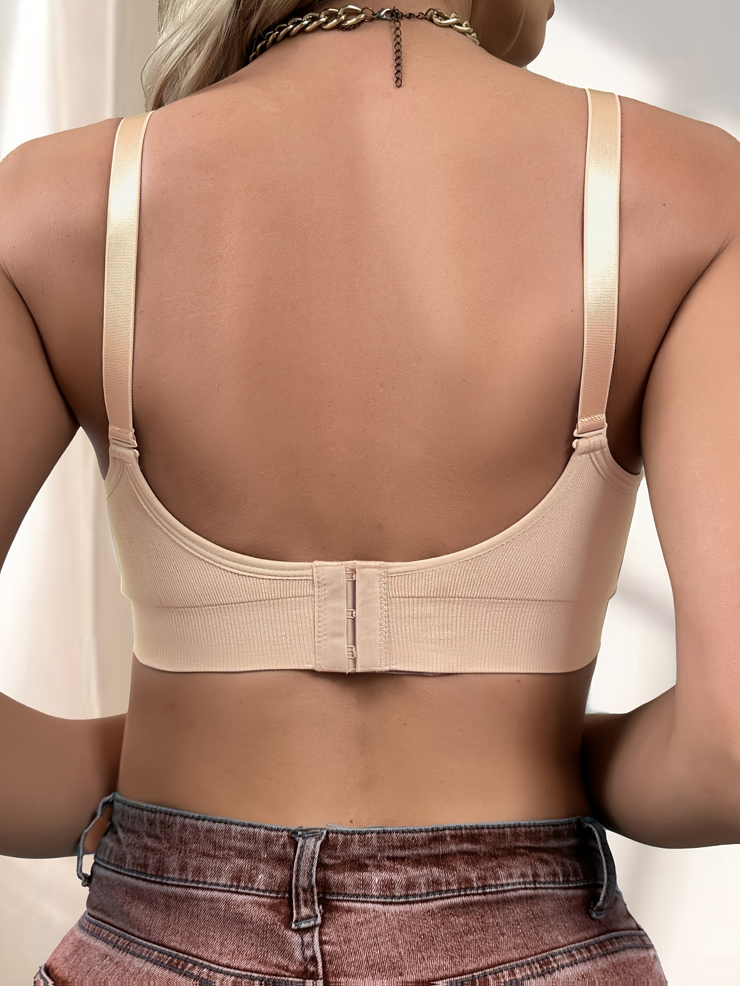 Soutien-gorge d'allaitement de maternité à fermeture côtelée sur le devant avec effet push-up