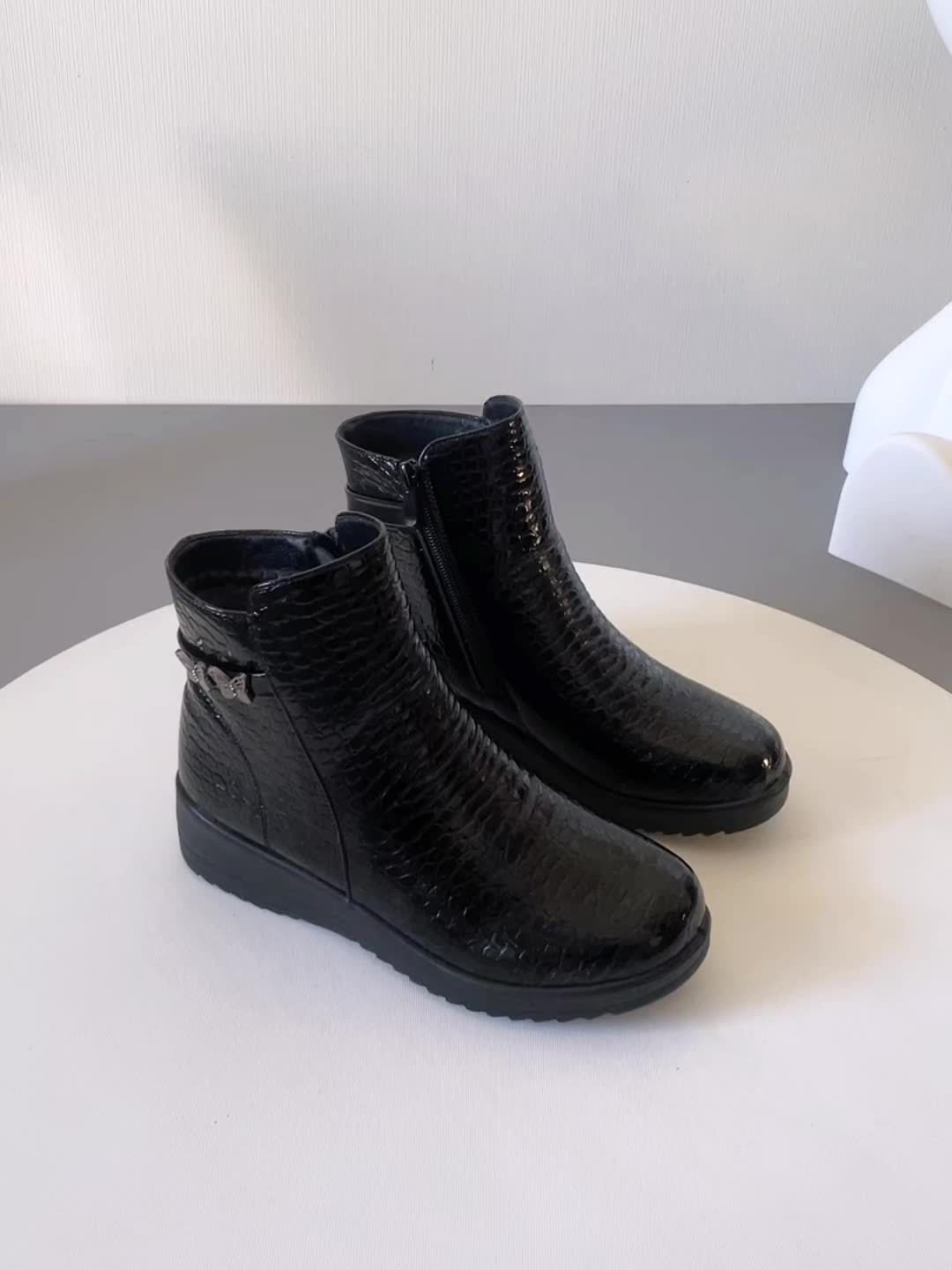 Women's Winter Warm Chunky Platform Ankle Boots - Side Zipper