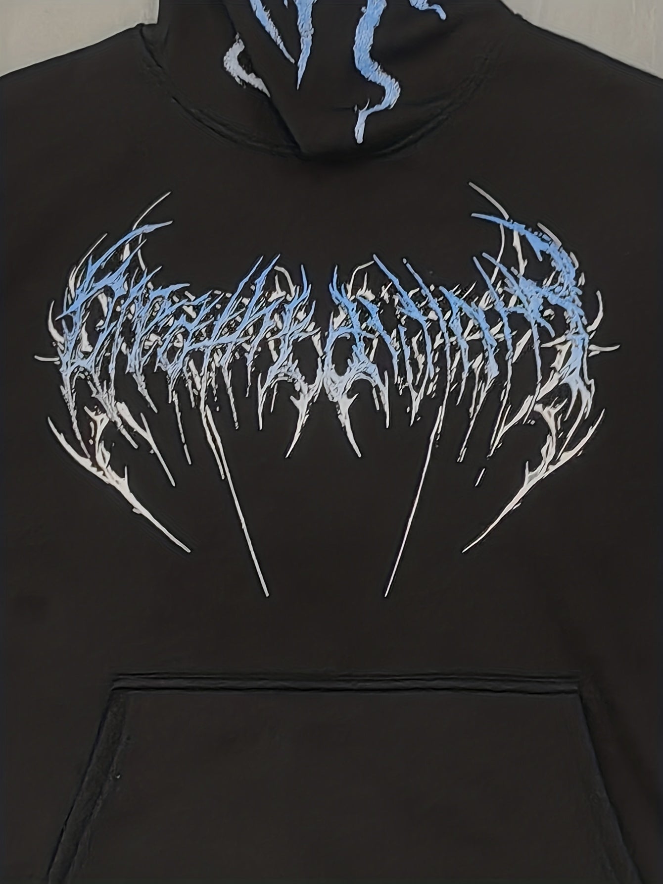 Men's Gothic Skull Print Zip Hoodie - Loose Fit with Pockets