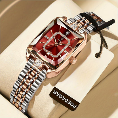 POEDAGAR Women's Luxury Watch - Waterproof Calendar Quartz Steel