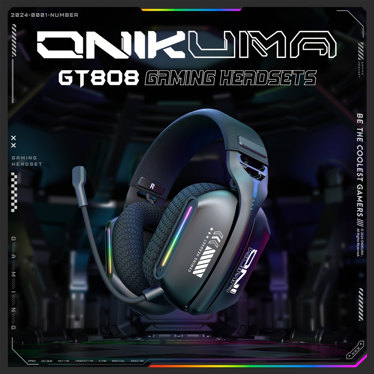 ONIKUMA 2.4G Tri-Mode Wireless Gaming Headset - PS5/PS4/PC