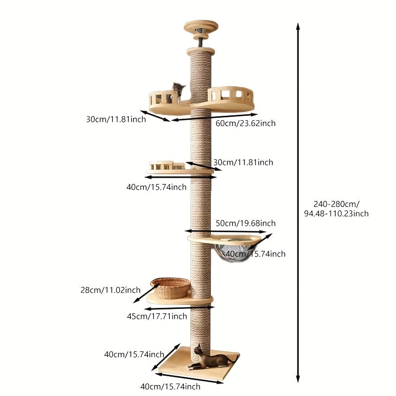 Cat Tree Tower - Multiple Platforms Scratching Posts Wooden