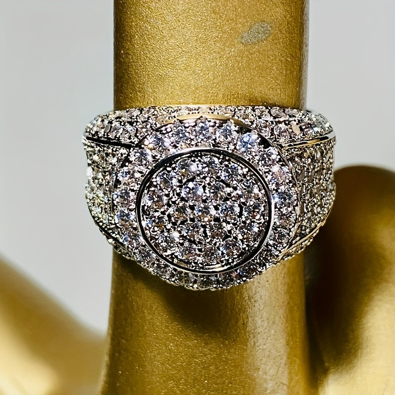 RYYM Round Wide Face Zirconia Ring - Unisex