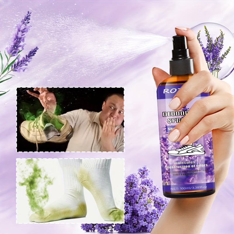 ROZINO Lavender Foot Deodorizer & Shoe Odor Remover Spray