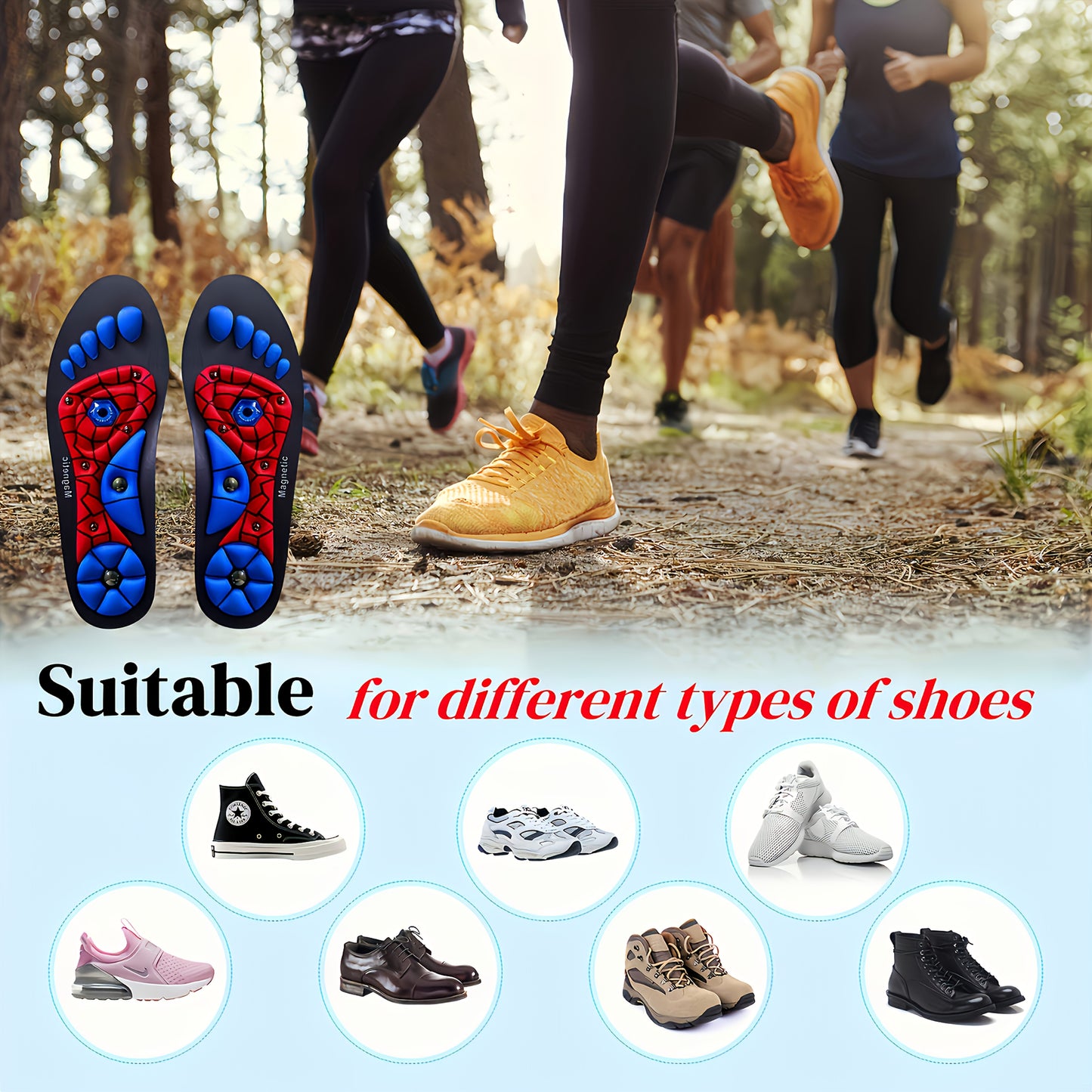 Magnetic Acupoint Massage Insole - EVA Arch Support Breathable