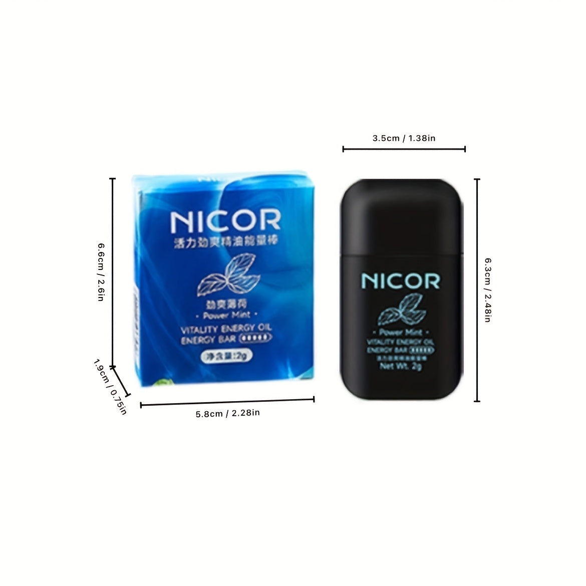 NICOR Vitality Mint Nasal Decongestant 4pcs - Dual-Orifice Upgraded