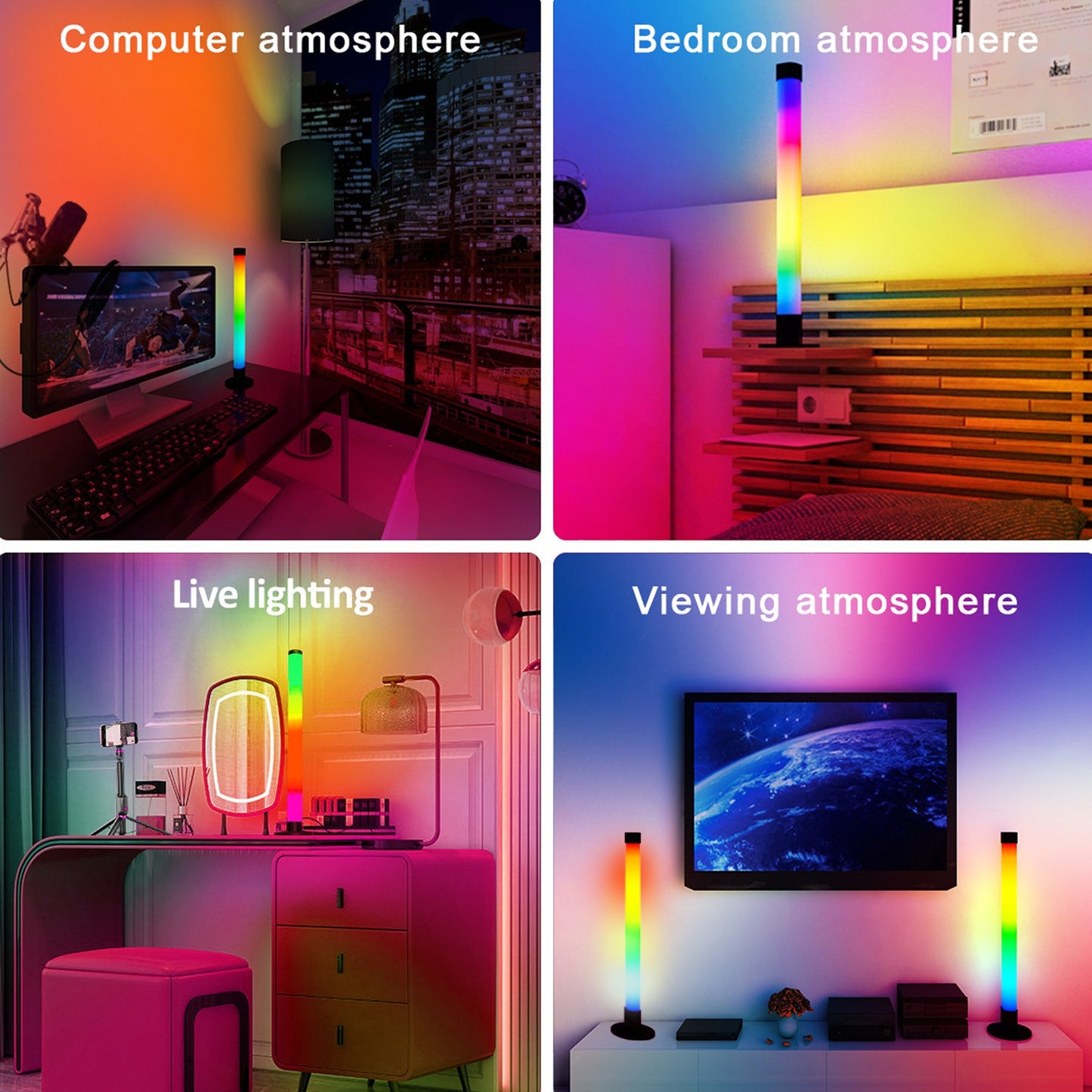 NBBUFF RGB LED Desk Lamps 2pcs - Music Sync & App Control