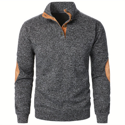 Men's Stand-Collar Casual Sweatshirt - Autumn Winter Long Sleeve