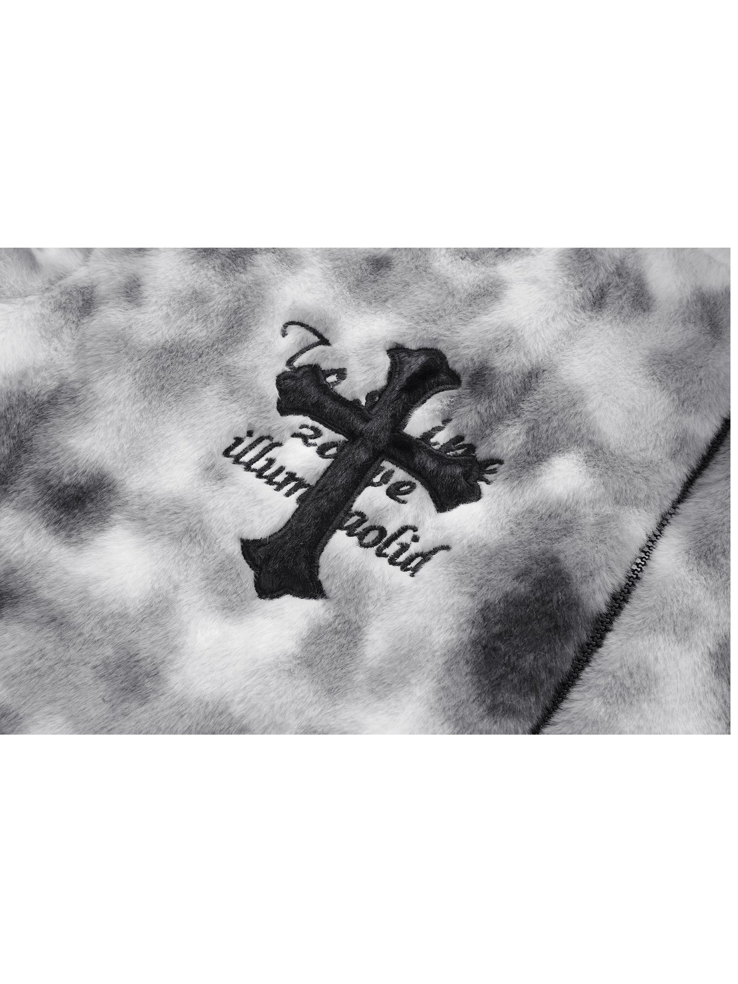 Men's Embroidered Jacket - Funnel Collar Zip-Up