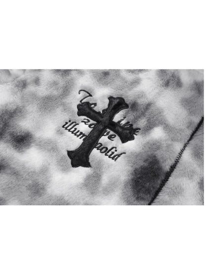 Men's Embroidered Jacket - Funnel Collar Zip-Up