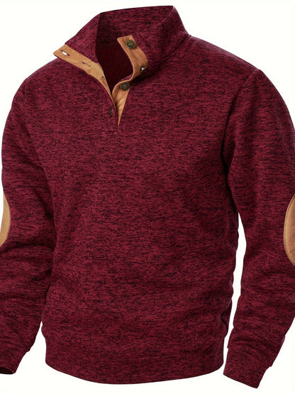Men's Stand-Collar Casual Sweatshirt - Autumn Winter Long Sleeve