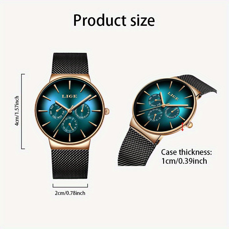 LIGE Men's Luxury Watch