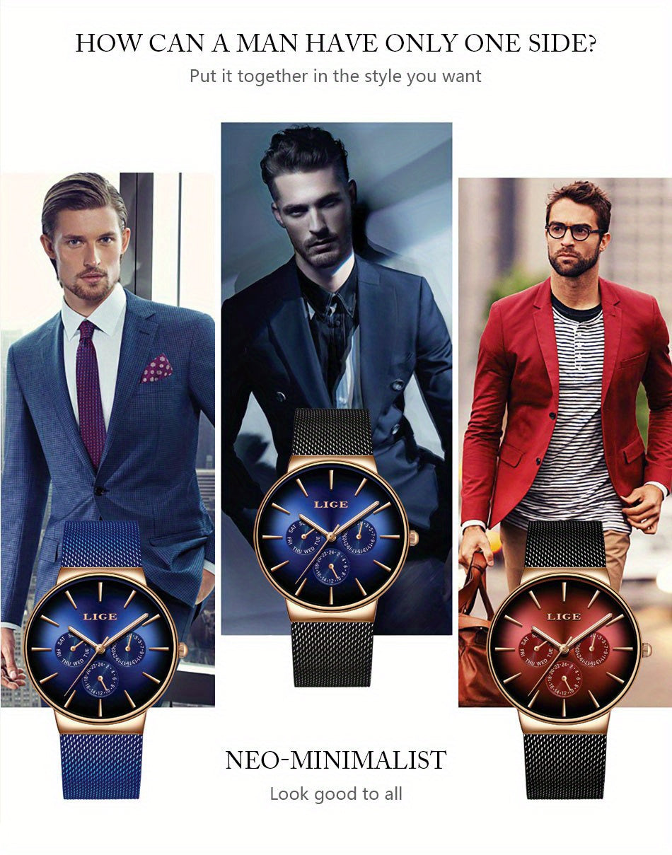 LIGE Men's Luxury Watch