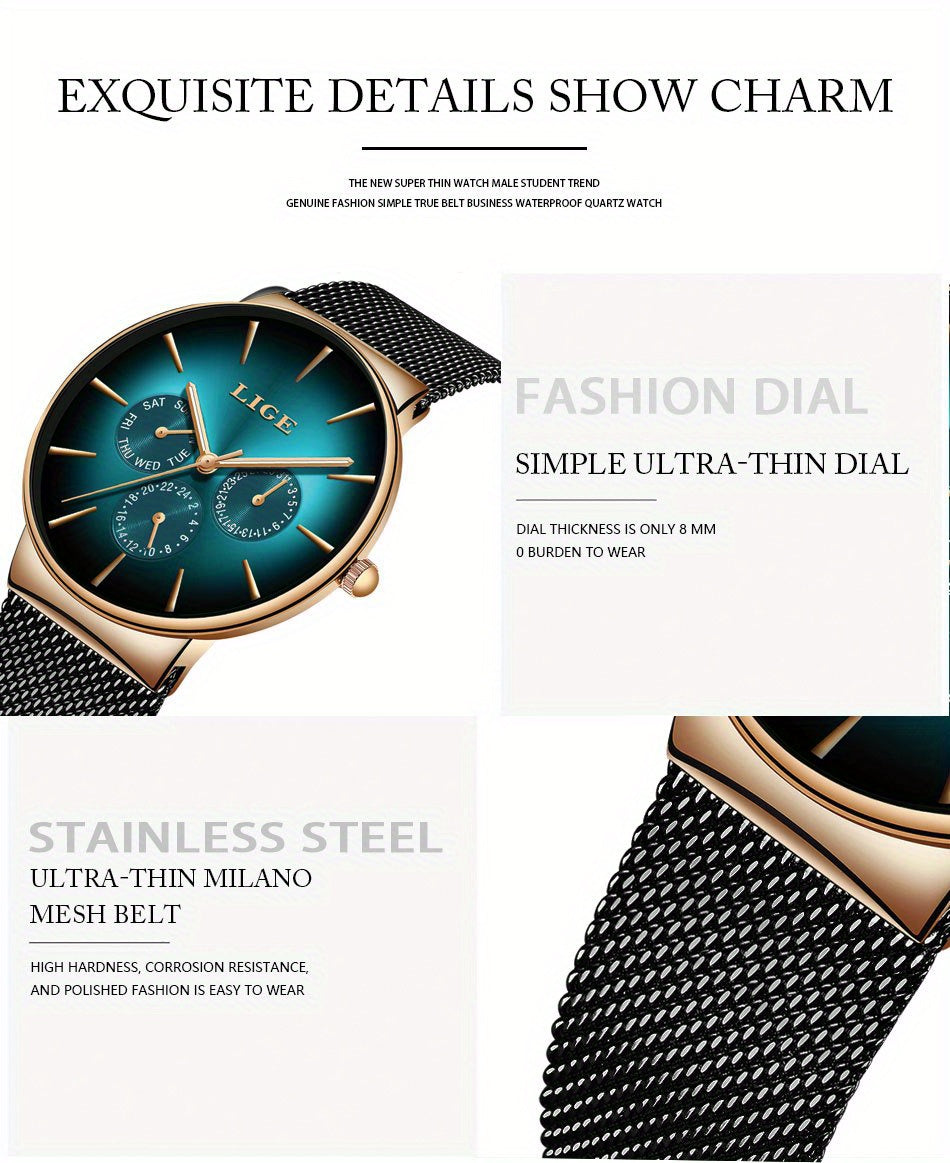 LIGE Men's Luxury Watch