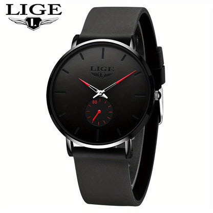 LIGE Minimalist Watch - Ultra-Thin Silicone Strap Unisex