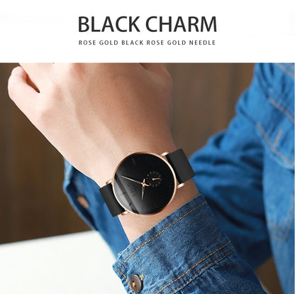 LIGE Minimalist Watch - Ultra-Thin Silicone Strap Unisex