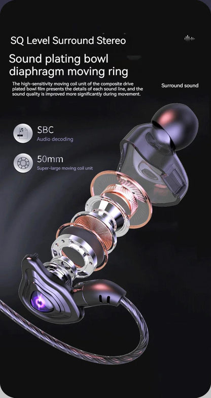 9D Super Bass Wired Earphones - HD Mic & Noise-Canceling 3.5mm