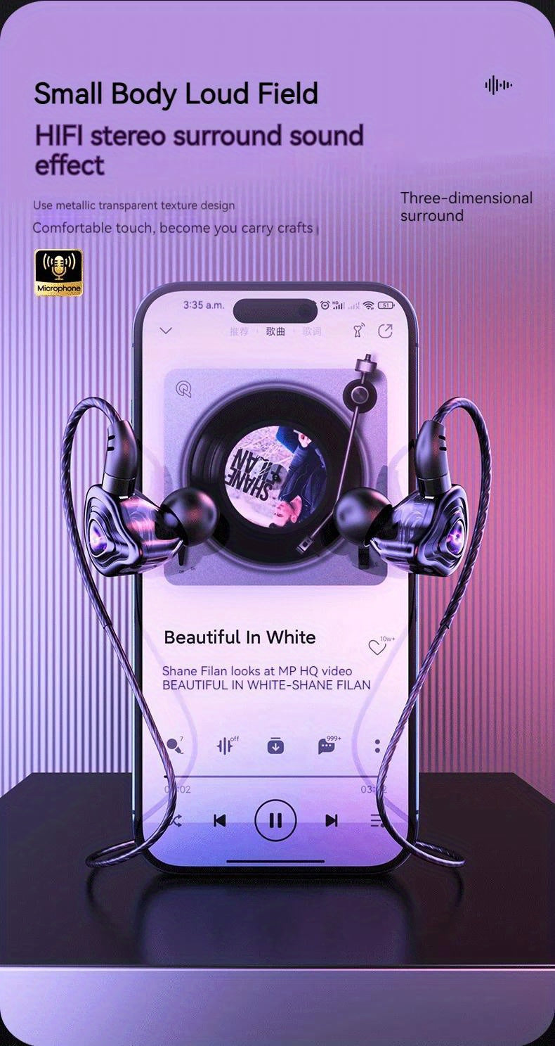 9D Super Bass Wired Earphones - HD Mic & Noise-Canceling 3.5mm