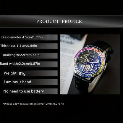 Jianni Men's Luxury Automatic Tourbillon Watch - Moon Sun Phases