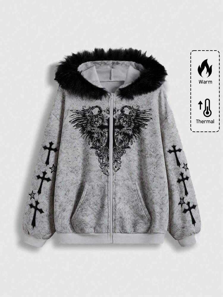 ROMWE Unisex Hoodie - Gothic Y2K