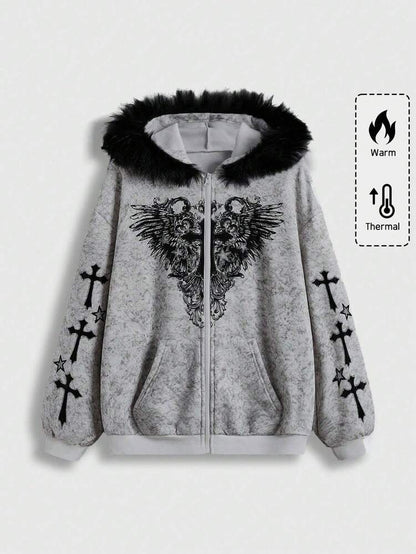 ROMWE Unisex Hoodie - Gothic Y2K