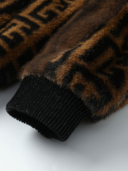 NOIR COUTURE “VANTAGE” Monogram Fleece Jacket