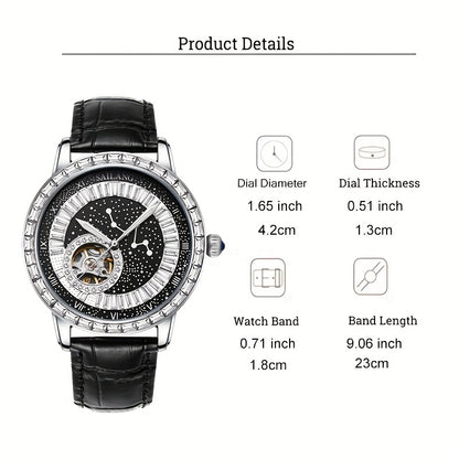 VerdeMontre Black Swan Watch - Rhinestone Luminous Unisex