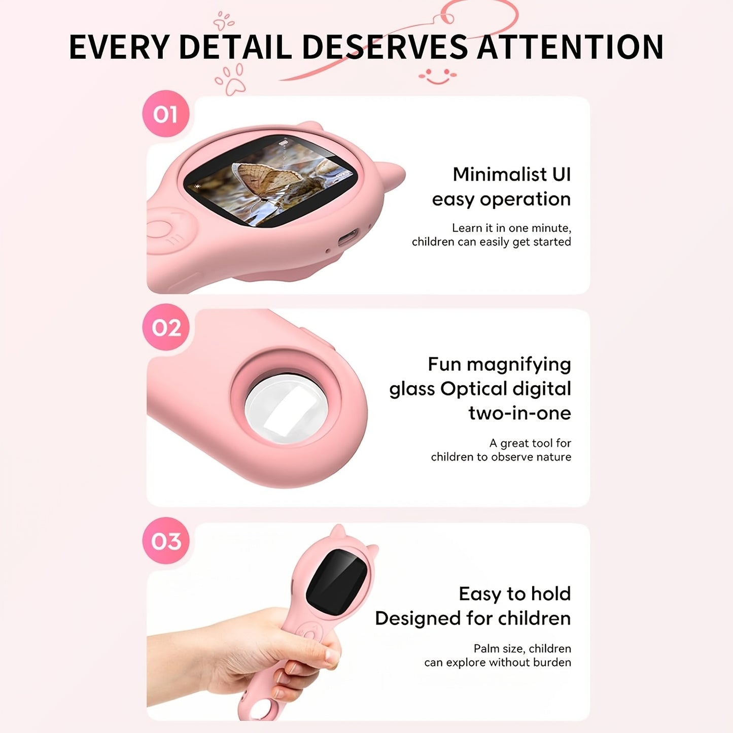 RIVGOT Kinder-Handmikroskop – 2 MP, 2" IPS-Digitaldisplay