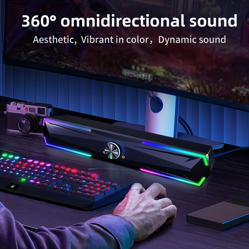 3D/4D Surround Sound Gaming Speaker - RGB Lighting with Subwoofer