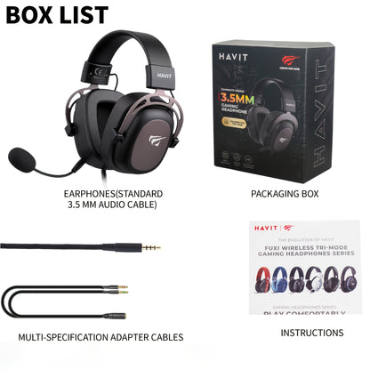 HAVIT Headset - Protein Leather Earmuffs with Detachable Mic