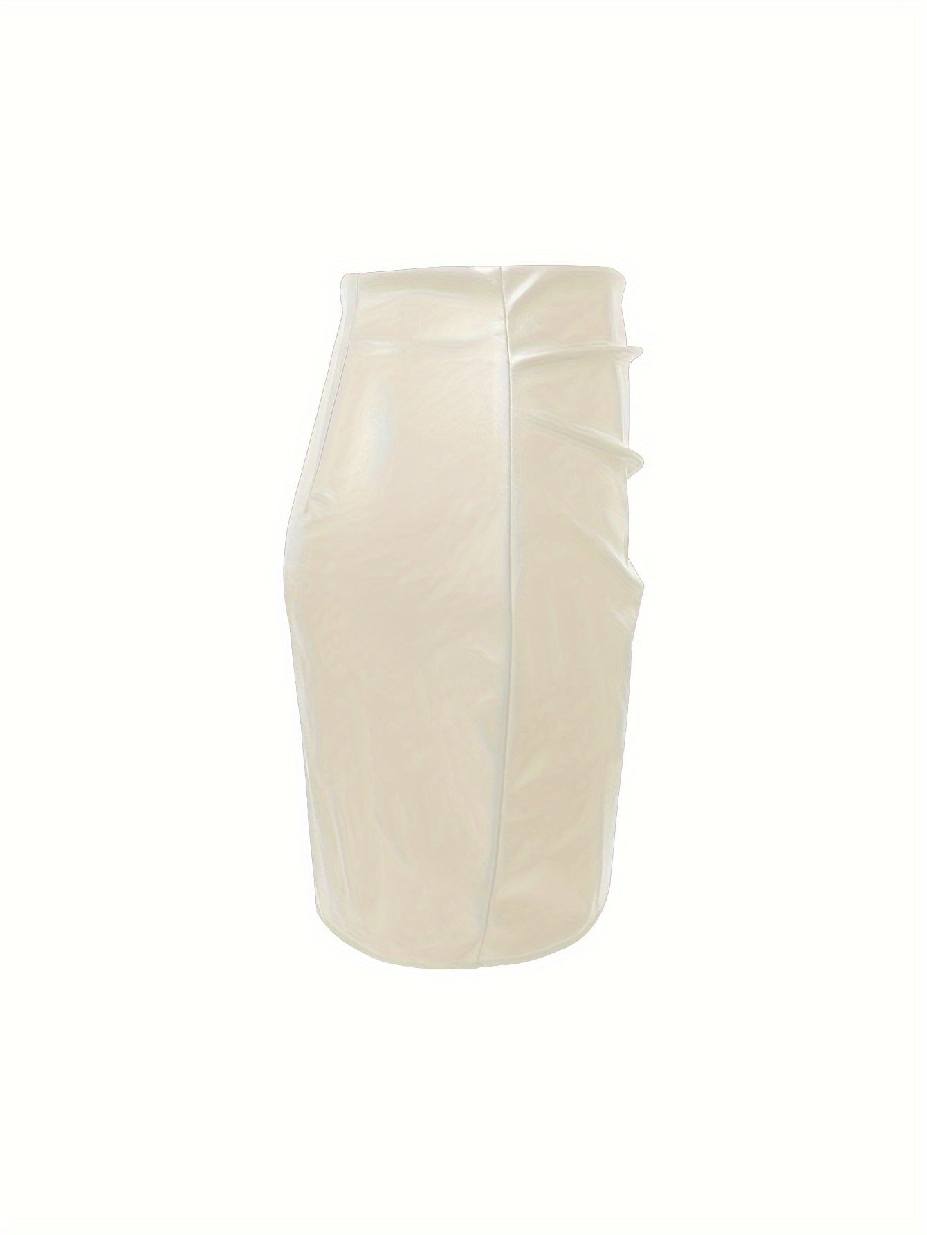 Women's Elegant PU Leather Skirt - Solid Color Half Skirt