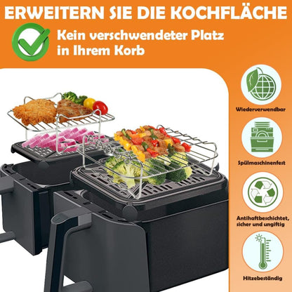 2pcs Stainless Steel Air Fryer Grill Racks - Philips NA350 NA550