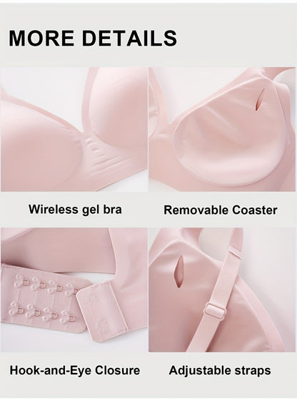 Full-Coverage Push-Up Bra - Wire-Free High Lift Non-Detachable Pad