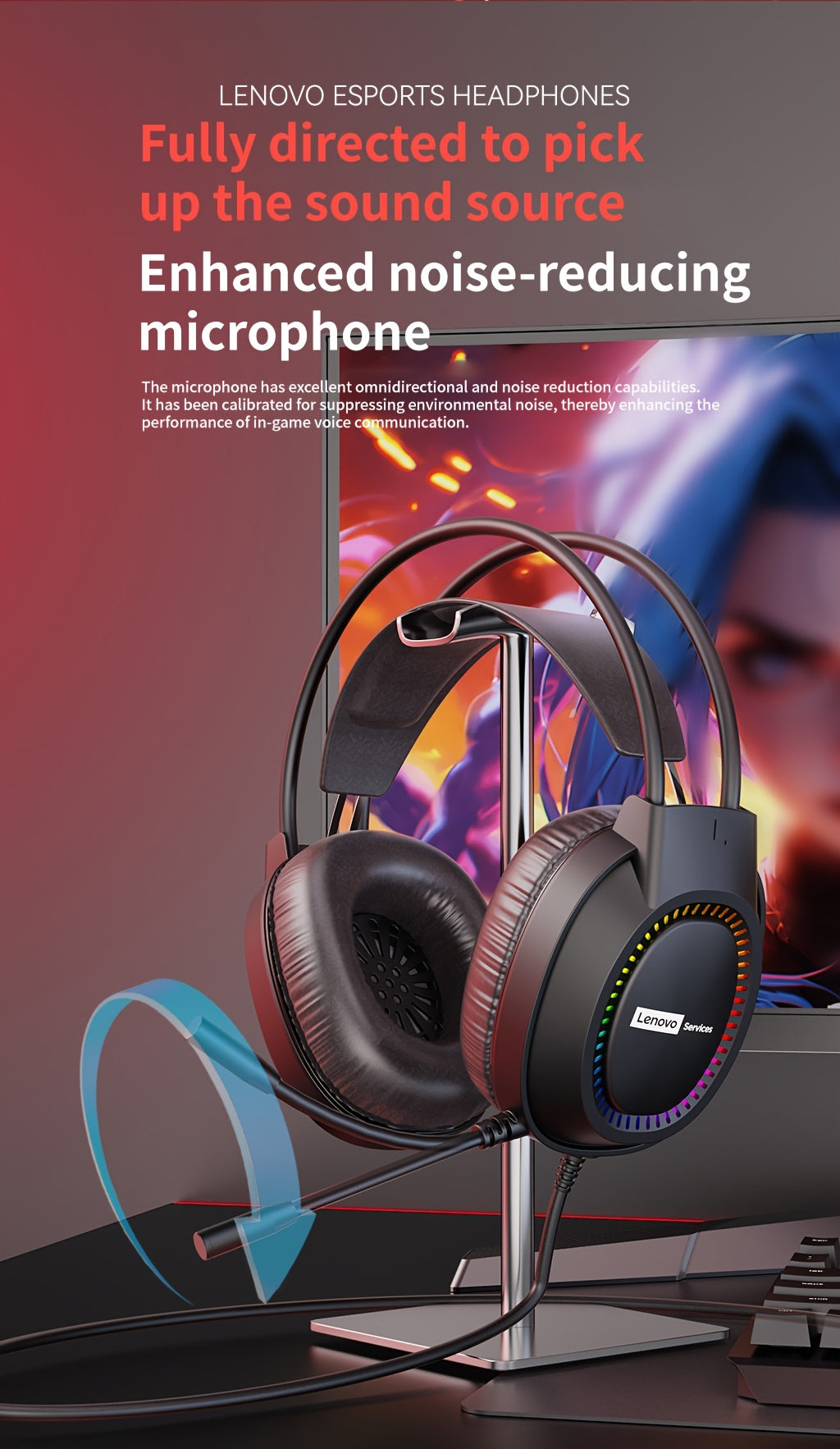 Lenovo Headset 7.1 Surround - RGB with Noise Cancelling Mic