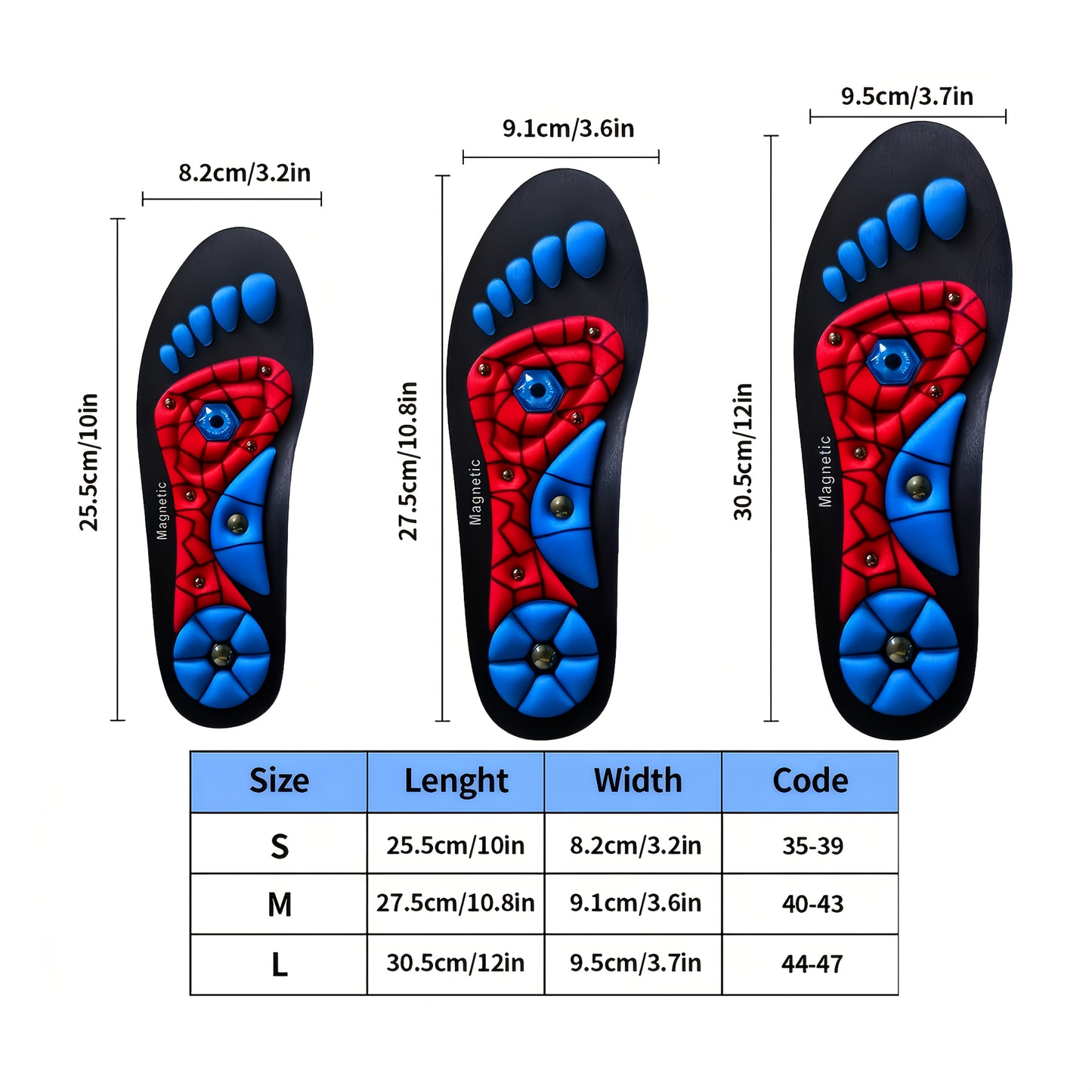 Magnetic Acupoint Massage Insole - EVA Arch Support Breathable