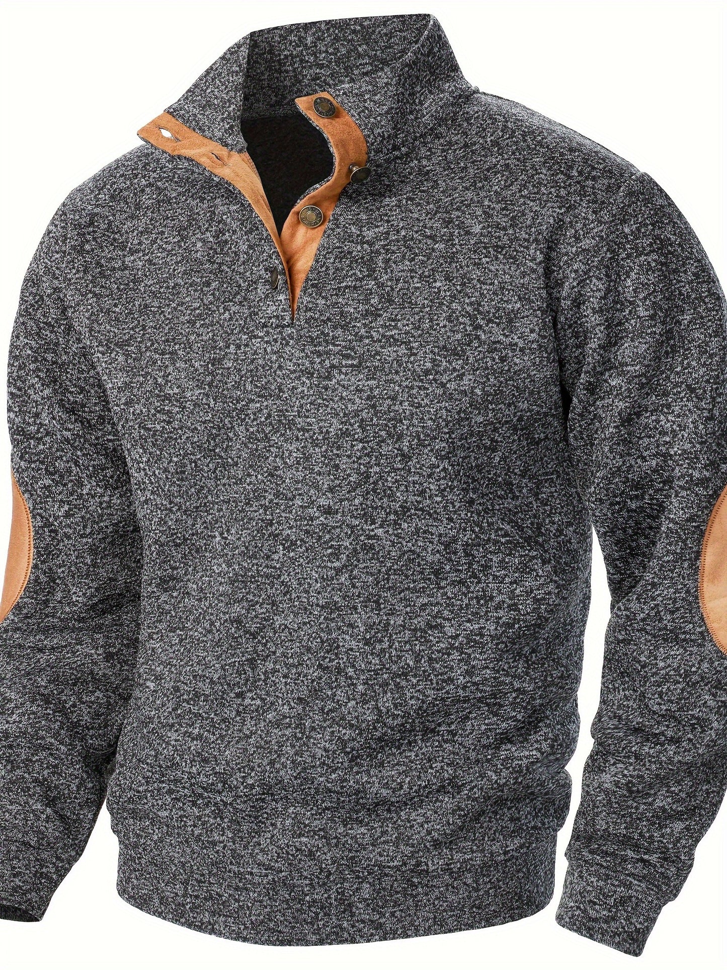 Men's Stand-Collar Casual Sweatshirt - Autumn Winter Long Sleeve