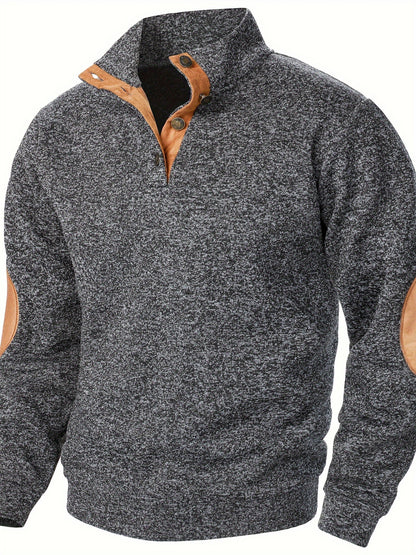Men's Stand-Collar Casual Sweatshirt - Autumn Winter Long Sleeve