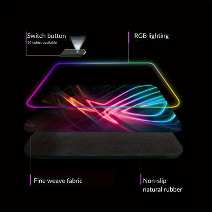 Gaming LED RGB Mouse Pad - Luminous Keyboard Pad Non-Slip
