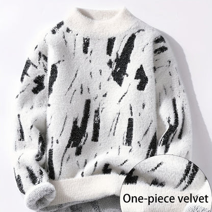 Men's Color Block Pullover Sweater - Crew Neck Knit