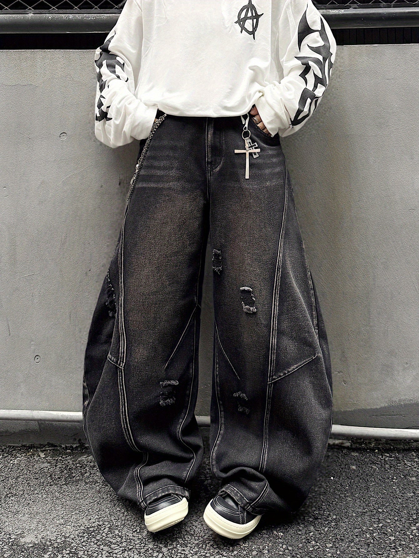 Men's Loose-Fit Y2K High-Street Jeans - Urban Streetwear