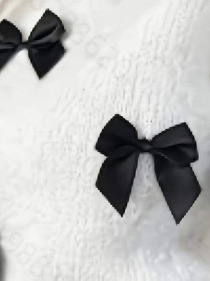 Elegant Casual Women'S Pullover with Bow Details | Crew Neck, Half Sleeve, Solid Color, Versatile Streetwear for Spring/Summer/Fall