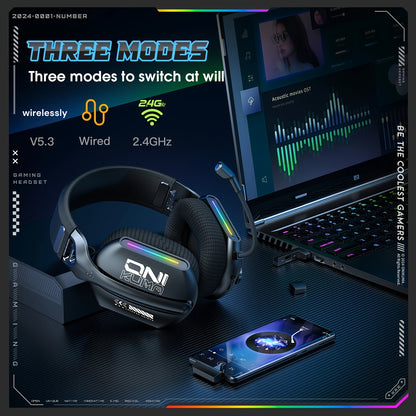 ONIKUMA 2.4G Tri-Mode Wireless Gaming Headset - PS5/PS4/PC