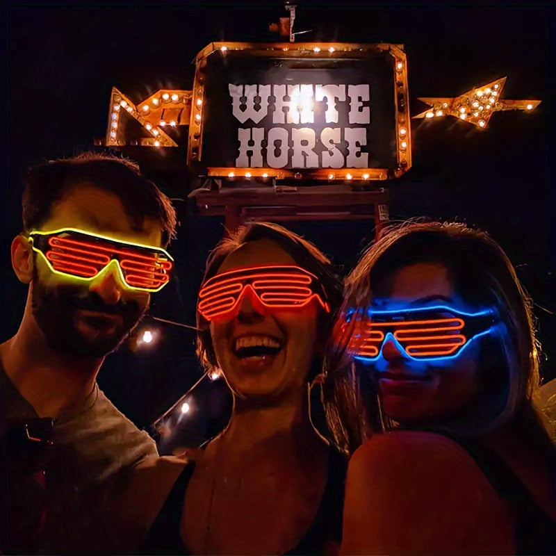 LED Party Glasses - Neon Eyes Glow-in-the-Dark Blinking Effect